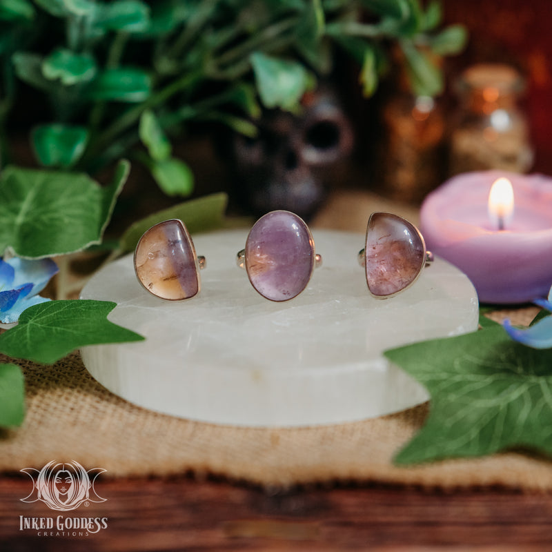 Load image into Gallery viewer, Ametrine Sterling Silver Adjustable Ring for Mental Focus
