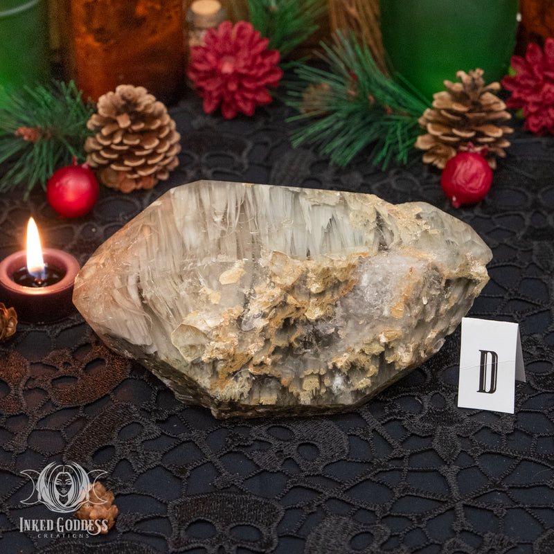 Load image into Gallery viewer, Amphibole Quartz Geometric for Amplified Psychic Energy
