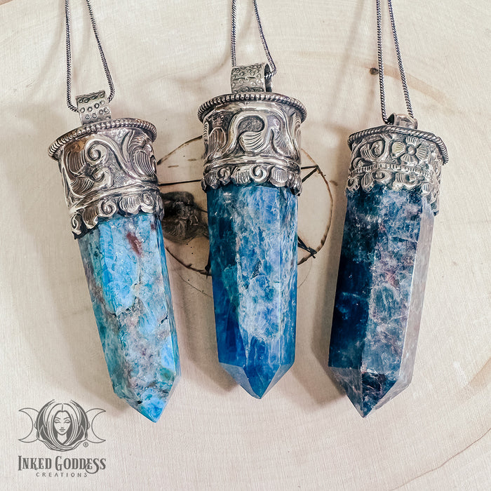 Apatite Point Tibetan Necklace for Intuitive Communication