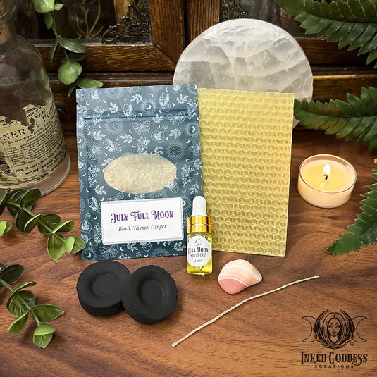 Aquarius Full Moon Ritual Kit for July 29th- DIY Beeswax Candle