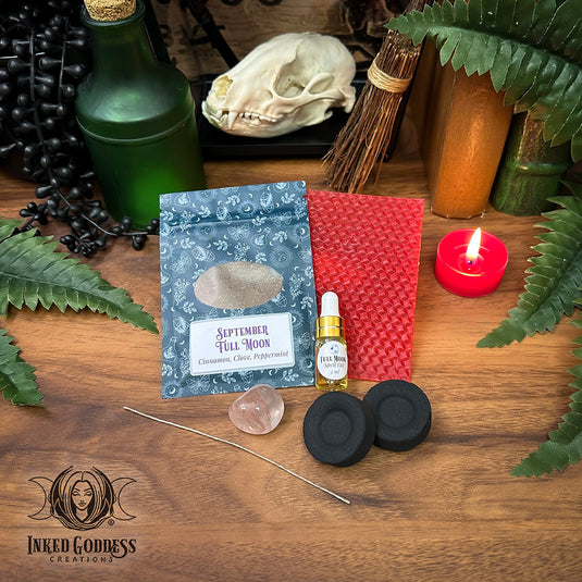 Aries Full Moon Ritual Kit for Sept. 26th - DIY Beeswax Candle