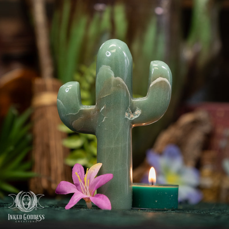 Load image into Gallery viewer, Aventurine Cactus for Banishing Negative Energy
