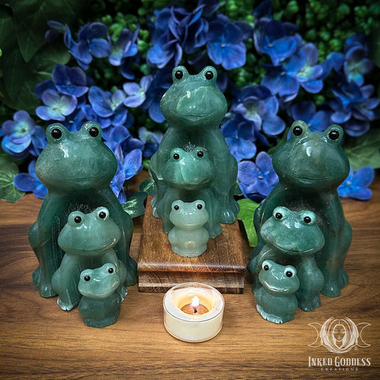 Aventurine Nesting Frog Family for Healing Money Stories