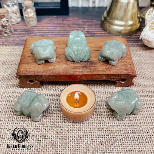 Aventurine Gemstone Frog Carving for Abundance