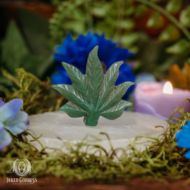 Aventurine Pot Leaf for Compassionate Magick