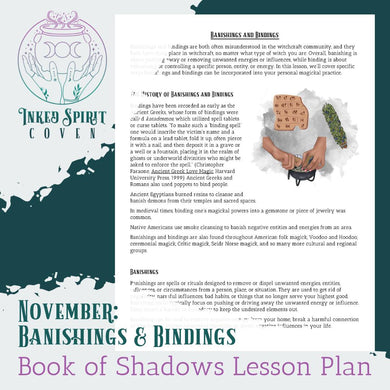 November 2023- Banishing & Binding Book of Shadows Pages-Inked Spirit Coven