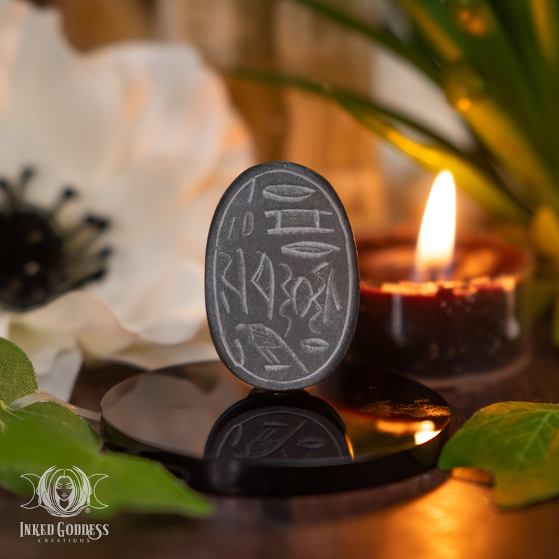 Load image into Gallery viewer, Basalt Carved Scarab for Resurrection and Healing
