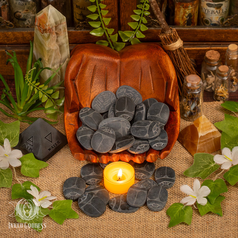 Load image into Gallery viewer, Basalt Carved Scarab for Resurrection and Healing
