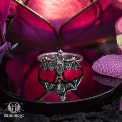 Bat Sterling Silver Ring for Navigating Transitions