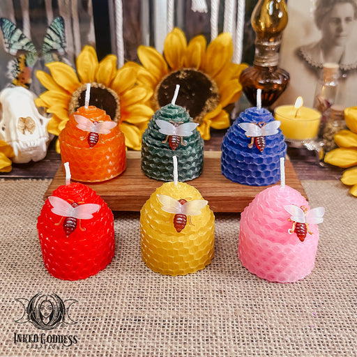Beehive Beeswax Candle for Divine Femininity - 6 Colors to Choose From