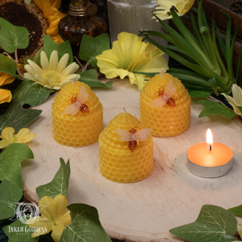 Load image into Gallery viewer, Beehive Beeswax Candle for Divine Femininity 

