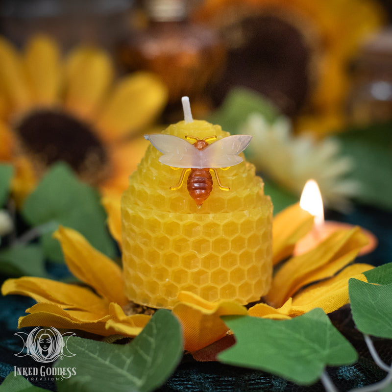 Load image into Gallery viewer, Beehive Beeswax Candle for Divine Femininity 
