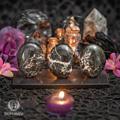 Black Tourmaline Palm Stone for High Vibrations