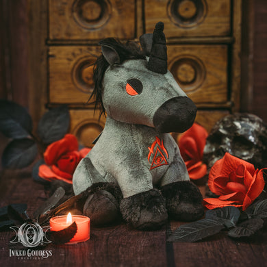 Black Unicorn Stuffed Plush for Cute Goth Vibes