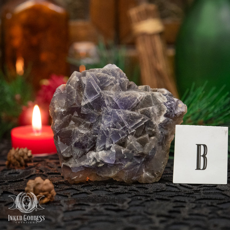 Load image into Gallery viewer, Black &amp; Gray Fluorite Cluster for Hella Cleansing and Purifying 
