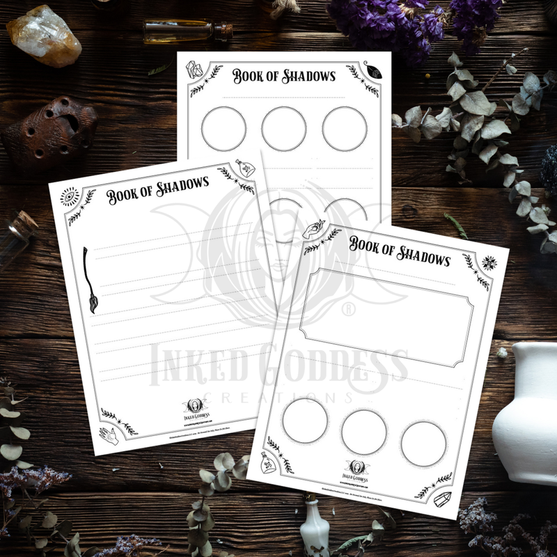 Load image into Gallery viewer, Blank Book of Shadows Pages - Set of 9 - PDF Download
