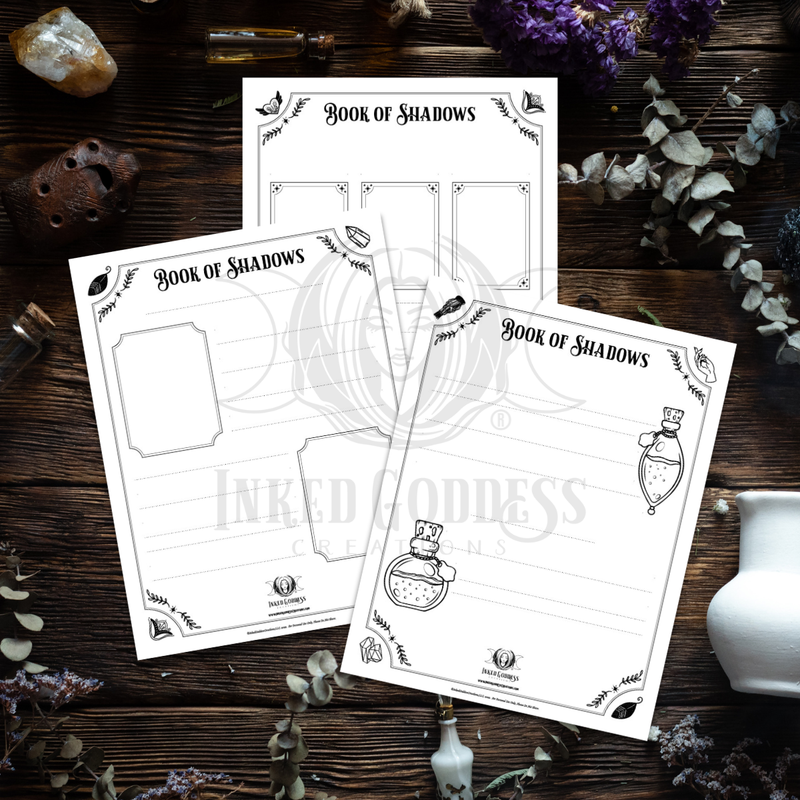 Load image into Gallery viewer, Blank Book of Shadows Pages - Set of 9 - PDF Download
