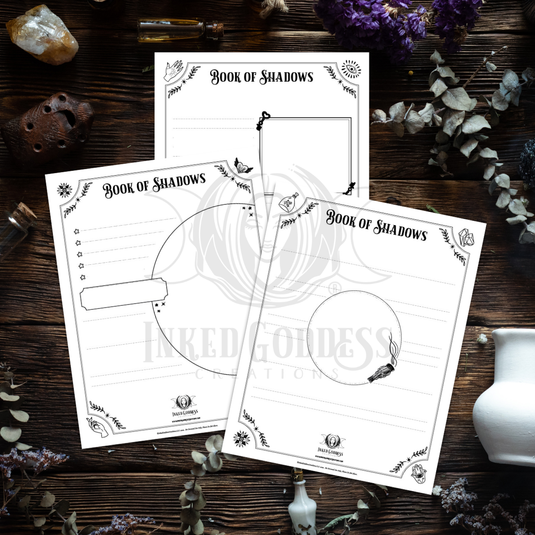 Blank Book of Shadows Pages - Set of 9 - PDF Download