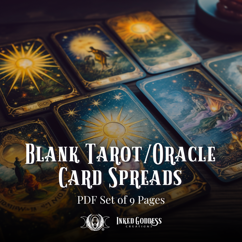 Load image into Gallery viewer, Blank Tarot/Oracle Card Spread Pages - Set of 9 - PDF Download
