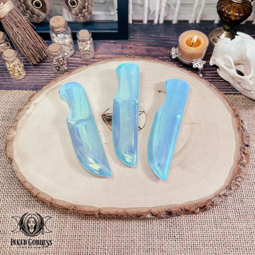 Aqua Aura Selenite Athame for Spiritual Attunement