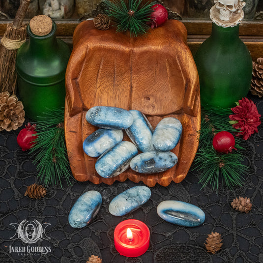 Blue Ice Glacierite Palmstone for Calm Aligned Energy