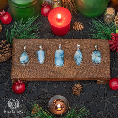 Blue Ice Glacierite Sterling Silver Necklace for Fully Aligned Energy