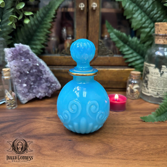 Blue Vintage Moon Water Bottle for Lunar Magick