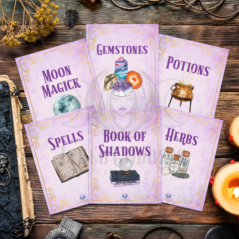 Load image into Gallery viewer, Book of Shadows Divider Pages - Set of 14 - PDF Download
