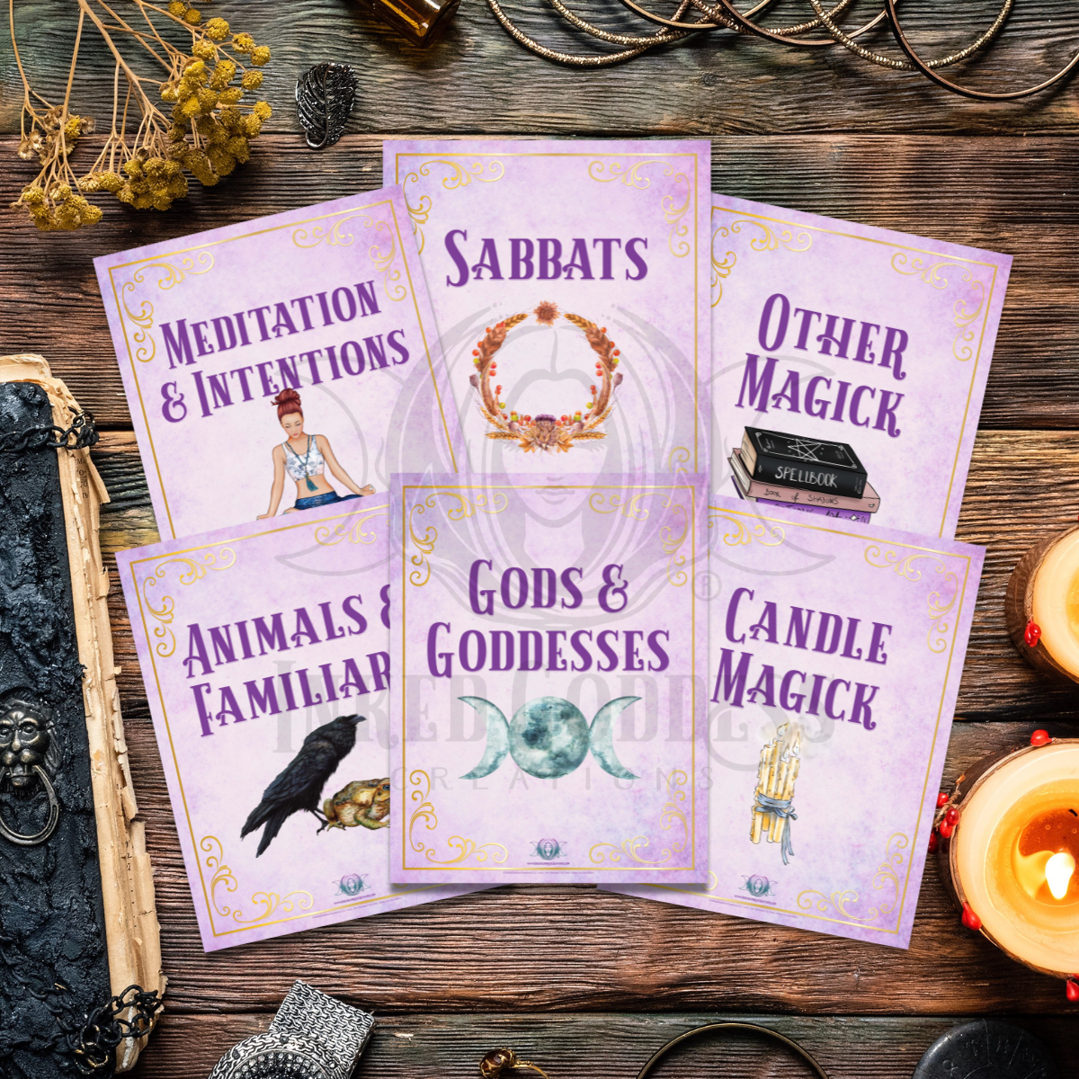 Book of Shadows Divider Pages - Set of 14 - PDF Download