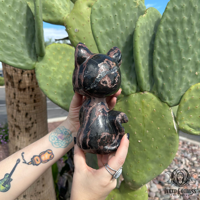 Load image into Gallery viewer, Jasper Half-Moon Cat for Protection and Grounding
