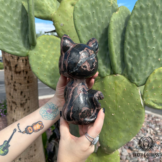 Jasper Half-Moon Cat for Protection and Grounding