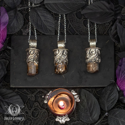 Brown Tourmaline Tibetan Necklace for Increasing Vitality