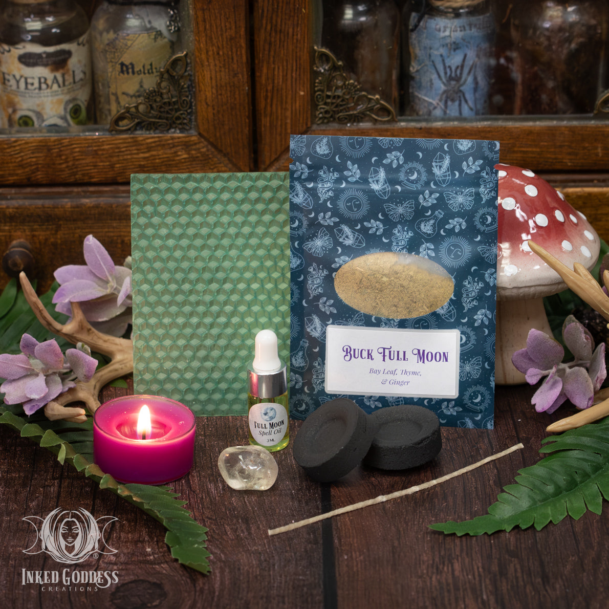 Buck Moon Ritual Kit for July 10 Full Moon in Capricorn DIY Beeswax Ca ...