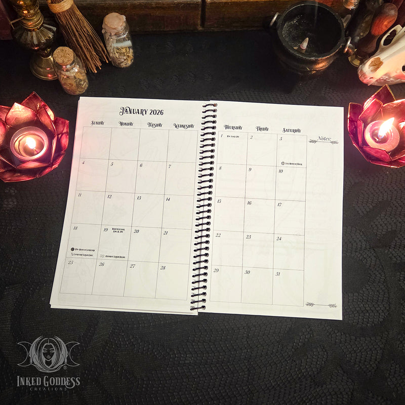Load image into Gallery viewer, 2026 Busy Witch Monthly Date Planner with Stickers
