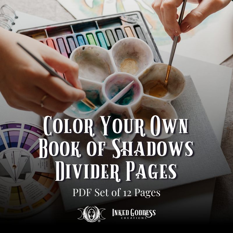 Load image into Gallery viewer, Color Your Own Book of Shadows Divider Pages - Set of 12 - PDF Download
