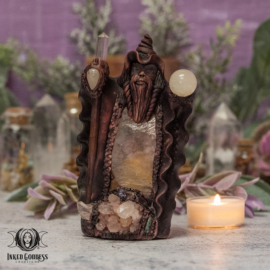 Calcite Clay Handmade Small Wizard for Hexproof Energy