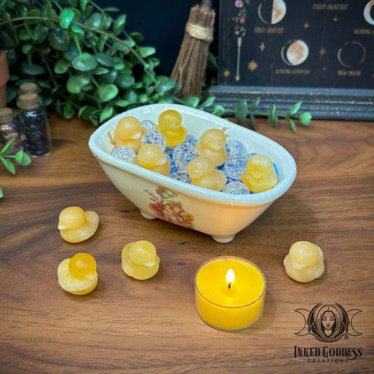 Yellow Calcite Rubber Duckie for Delighting Your Inner Child