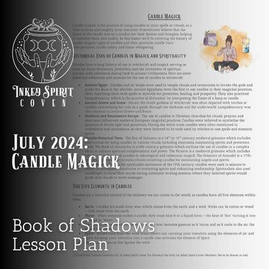 July 2024- Candle Magick Book of Shadows Pages- Inked Spirit Coven