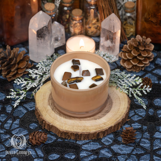 Cappuccino Tiger's Eye Candle for Igniting Courage