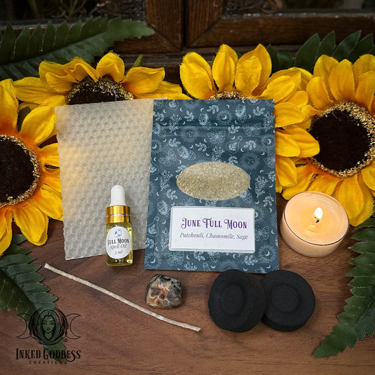 Capricorn Full Moon Ritual Kit for June 29th- DIY Beeswax Candle