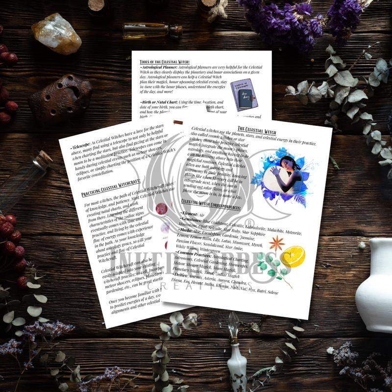 Load image into Gallery viewer, Celestial Witch Book of Shadows Pages Set - PDF Printables
