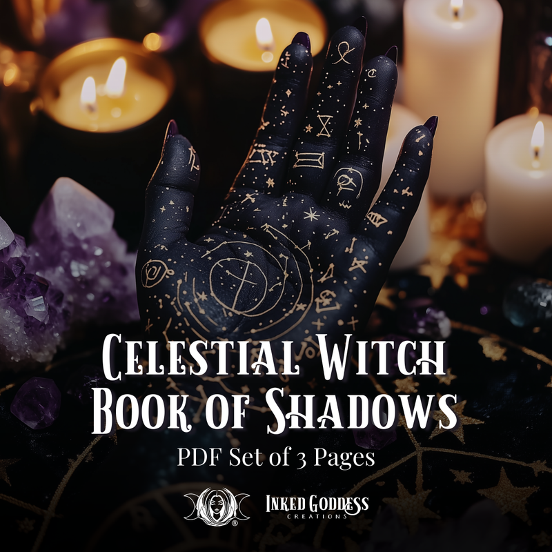 Load image into Gallery viewer, Celestial Witch Book of Shadows Pages Set - PDF Printables
