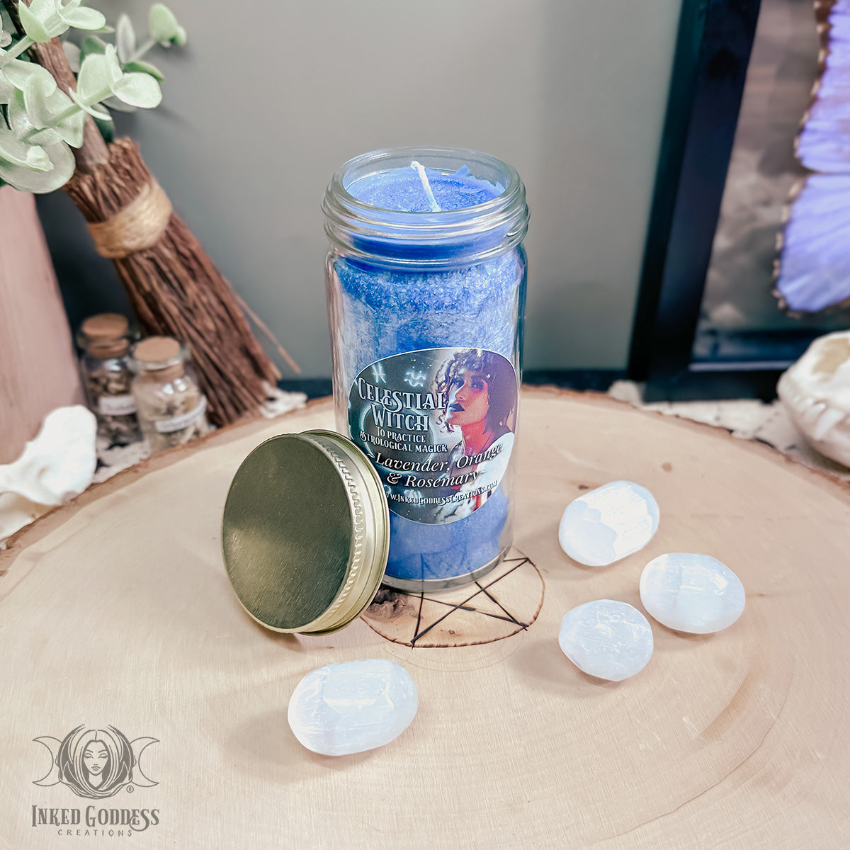 Celestial Witch Mini Jar Candle for Astrological Magick