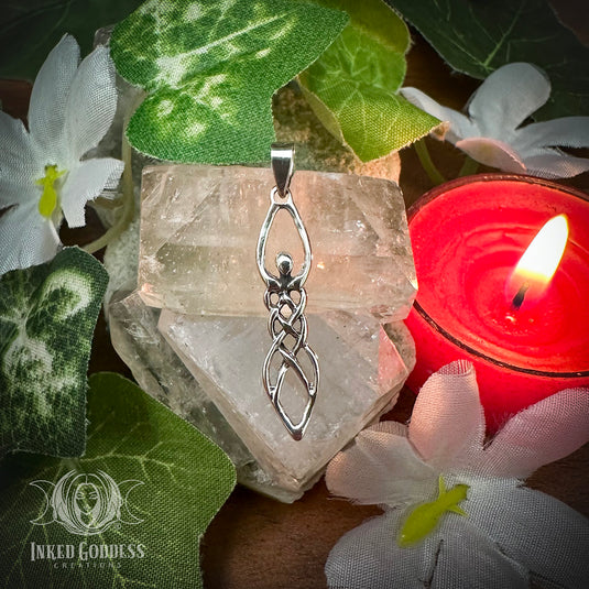 Celtic Goddess Sterling Silver Pendant for Personal Sovereignty