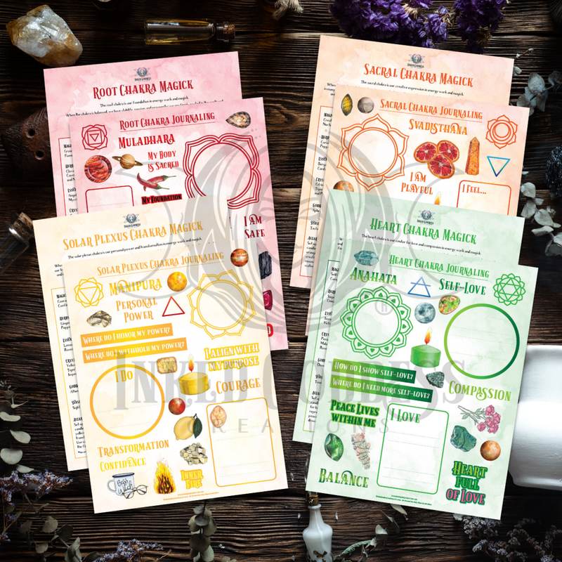 Load image into Gallery viewer, Chakra Magick Journaling Pages - Set of 15 - PDF Download
