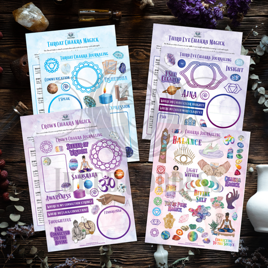 Chakra Magick Journaling Pages - Set of 15 - PDF Download