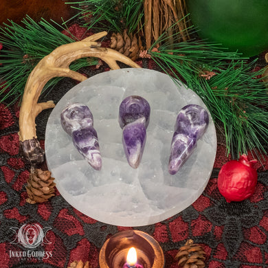 Chevron Amethyst Mini Spiral Goddess for Divine Energy