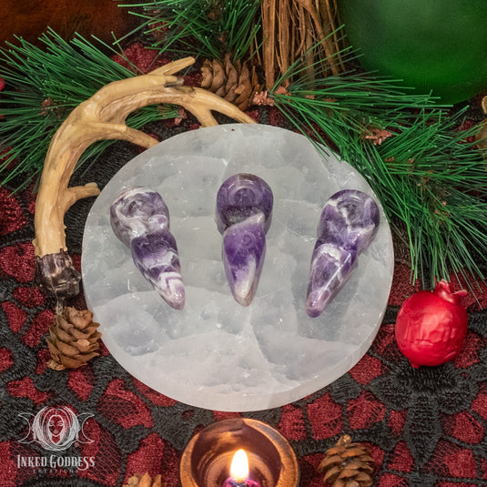 Chevron Amethyst Mini Spiral Goddess for Divine Energy