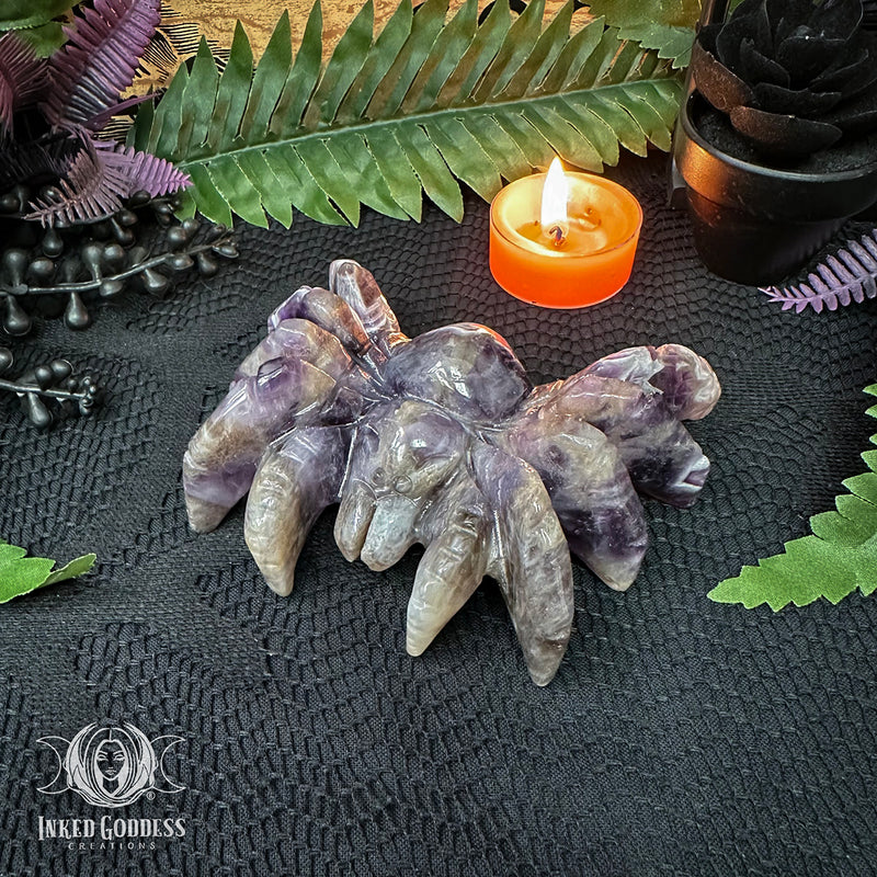 Load image into Gallery viewer, Chevron Amethyst Spider for Weaving Your Future
