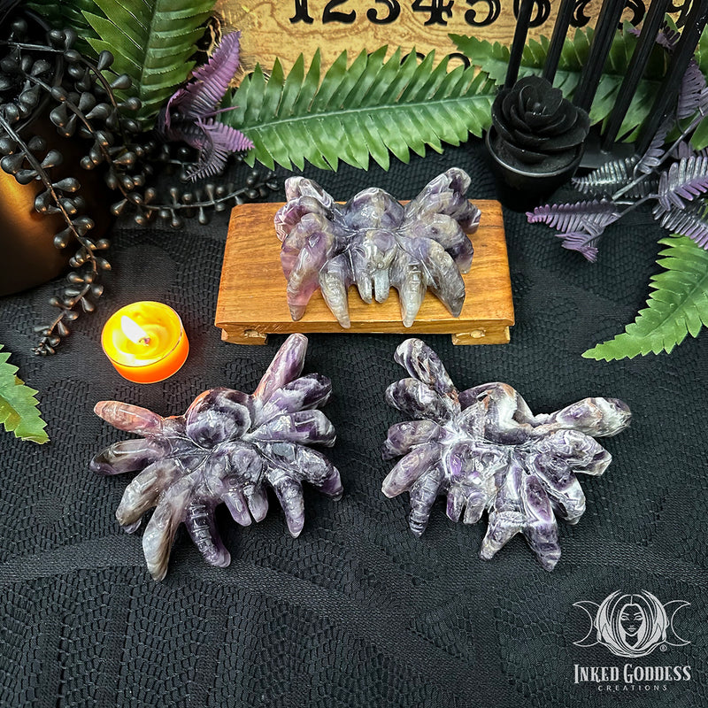Load image into Gallery viewer, Chevron Amethyst Spider for Weaving Your Future
